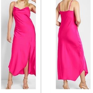 Brand new Express satin cowl neck dress